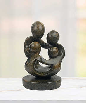 Shona Skulptur "Familie" aus Serpentin